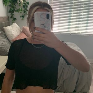 Sheer Black Crop Top
